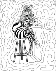 lady zebra color page