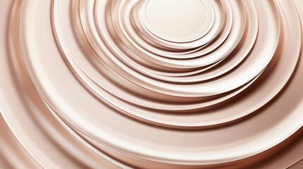 Obraz premium Luxurious 3D design with concentric rings and soft metallic hues, creating a delicate shine. Matte shimmer 3d pattern