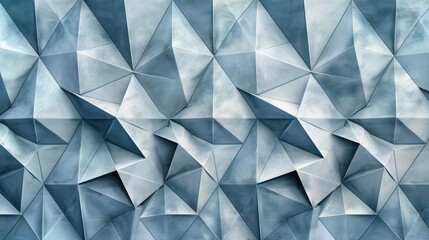 Fototapeta premium Intricate and modern 3D pattern with cascading triangles, matte shimmer finish, and geometric feel. Matte shimmer 3d pattern