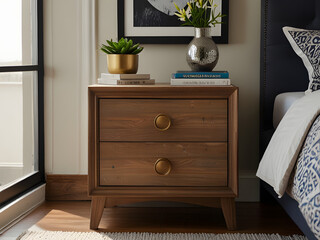 Contemporary Bedroom with Upcycled Nightstand