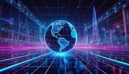 in cyber energy technology generated system ai space cyberspace concept power metaverse colorful future cyber world background world cyber digital connection neon internet software future generated sp