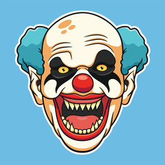 Scary clown face vector illustration