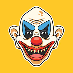Scary smiling clown vector image