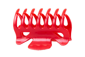Red Hair Clip Isolated on White Background - Close-up