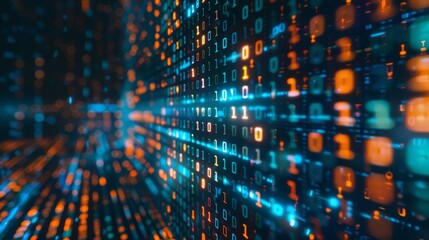 Obraz premium Digital data concept. Binary code. High quality photo