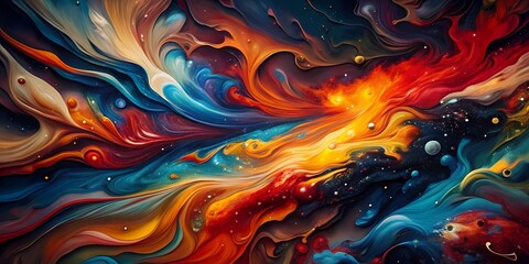 Vibrant Abstract Art Wallpaper with Dynamic Swirls of Colorful Energy