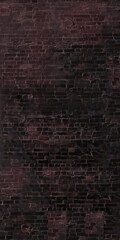 Tall Brick Wall - Dark Texture Background - AI Generative