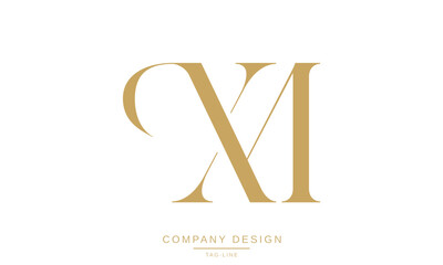 XM, MX, X, M Abstract Letters Logo Monogram Design Font Icon Vector Initials