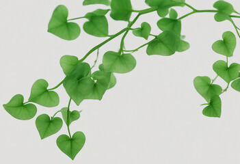 Obraz premium Heart shaped green crinkly leaf of coral vine or chain of love (Antigonon leptopus) with young leave