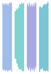 Set of colorful washi tapes isolated on white. Washi tapes collection in vector. Pieces of decorative tape for scrapbooks. Torn paper. Blue