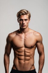 Fototapeta premium Jeune homme séduisant torse nu plein de charisme 