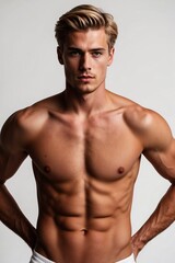 Fototapeta premium Jeune homme séduisant torse nu plein de charisme 