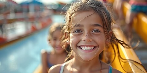 Children enjoying amusement park for National Amusement Park Day, August 16th, thrilling rides, happy faces, fun-filled day