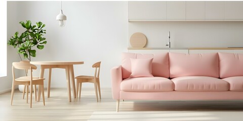 Scandinavian-style Living Room with Peaceful Vibes. Concept Scandinavian Design, Cozy Interiors, Minimalistic Decor, Scandinavian Furniture, Tranquil Ambiance