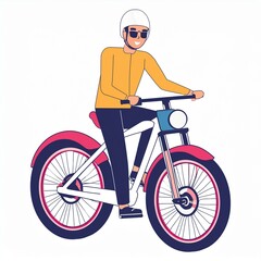 Fototapeta premium person riding a bike