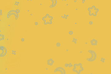 gelblicher kindlicher Hintergrund mit Sternen und Planeten