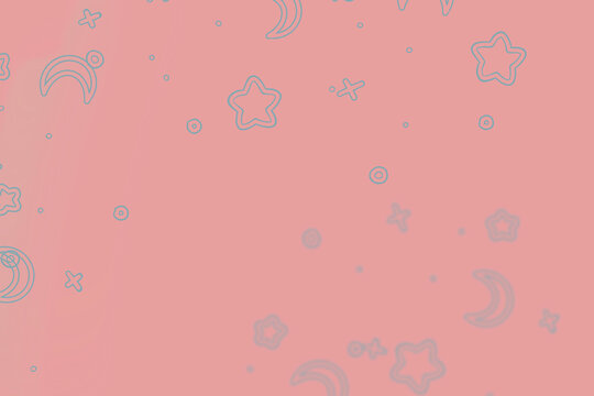 rosafarbener kindlicher Hintergrund mit Sternen und Planeten