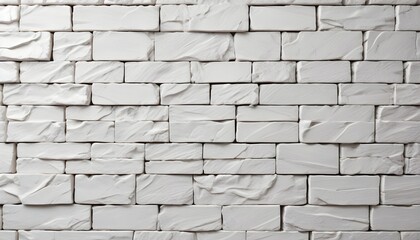 Obraz premium White stone wall texture with tiles as wallpaper background