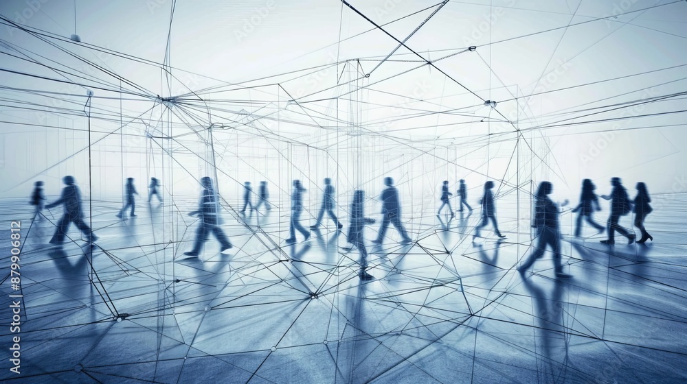 Poster global businesses use the internet to connect and share information, creating a network of interconn