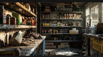 high-resolution, ultra-realistic, 4K, cinematic image of a store table 