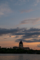Skyline of Regina Legislature Building at Sunset in Summer