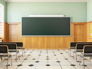 a classroom bulletin board, school display, photorealistic, colorful, isolated on white background