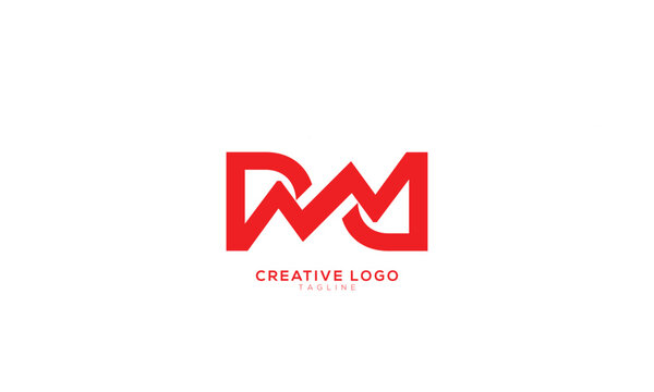 DWJ DMJ  Abstract initial monogram letter alphabet logo design