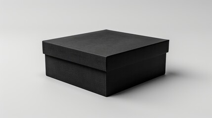 Cardboard box in black color on white background