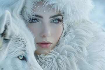 portrait of a woman with a fur hood