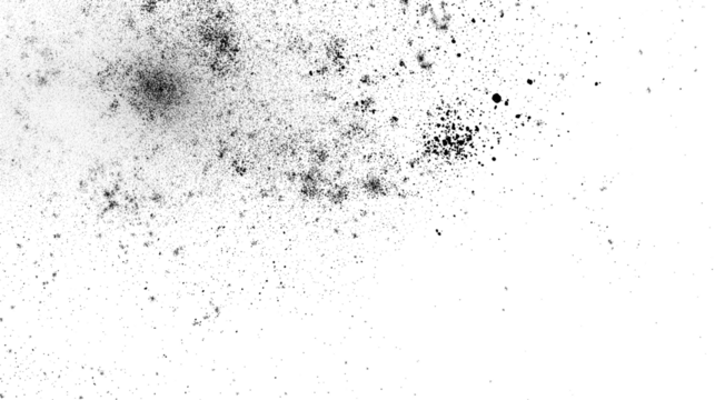Powder splattered against a transparent background