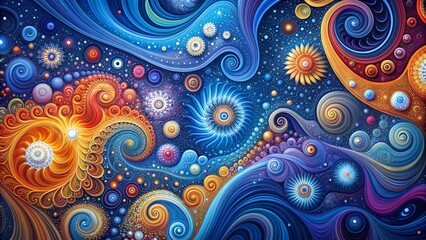 Colorful Abstract Art Wallpaper with Dynamic Swirls and Patterns