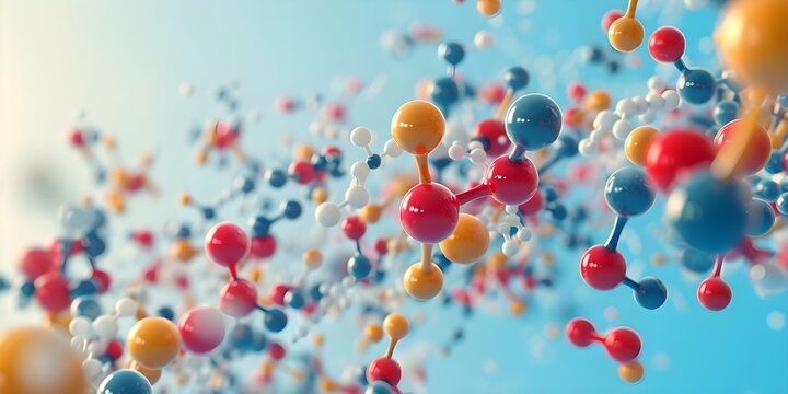 Advantame Molecule 3D Model with Colored Atoms and Structural Formula. Concept Chemical Structure, 3D Modeling, Molecule Design, Structural Formula, Atoms Model