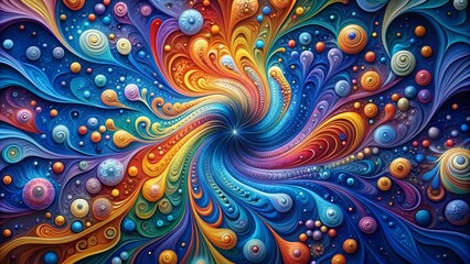 Colorful Abstract Art Wallpaper with Dynamic Swirls and Patterns
