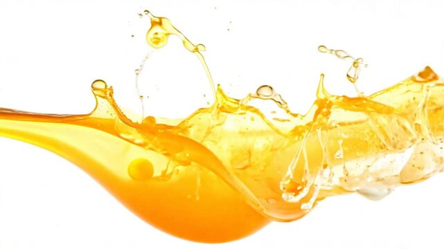 orange juice splash isolated on white background