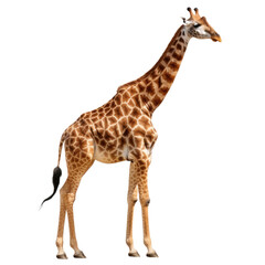 Obraz premium Full body image of a giraffe isolated on a white transparent background