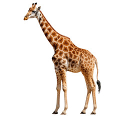 Fototapeta premium Full body image of a giraffe isolated on a white transparent background