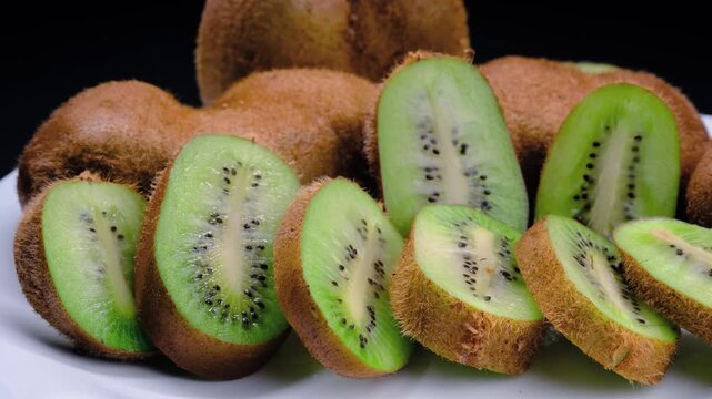 kiwi in the water on a black background