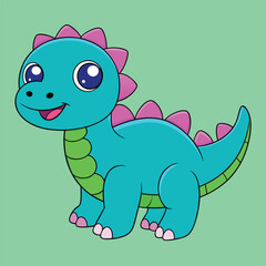 Adorable Dinosaur Vector Illustration: Cartoon, Clipart, Line Art Design