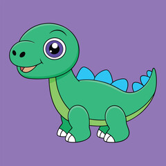 Adorable Dinosaur Vector Illustration: Cartoon, Clipart, Line Art Design