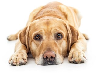 Obraz premium Dog Scared. Sad Labrador Retriever Looking Isolated and Unhappy