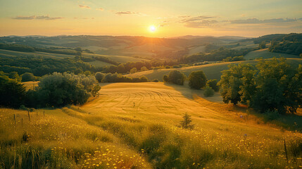 Obraz premium Scenic meadow and trail