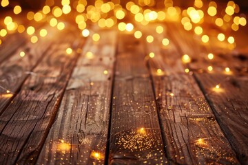 Twinkle Lights Wood. Festive Christmas Wooden Board with Glistering Lights