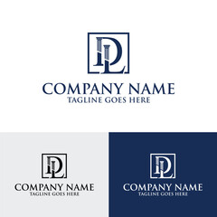 DL LD letter initial pillar law firm attorney logo