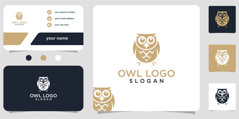 illustration of owl luxury logo. owl logo. Design logos, icons and business cards. Premium vector.