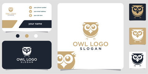 illustration of owl luxury logo. owl logo. Design logos, icons and business cards. Premium vector.