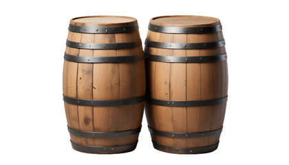 Obraz premium Wooden oak barrels, cut out
