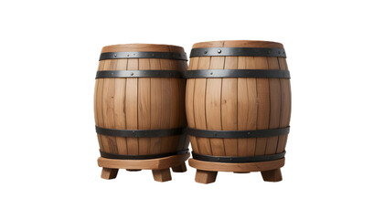 Obraz premium Wooden oak barrels, cut out