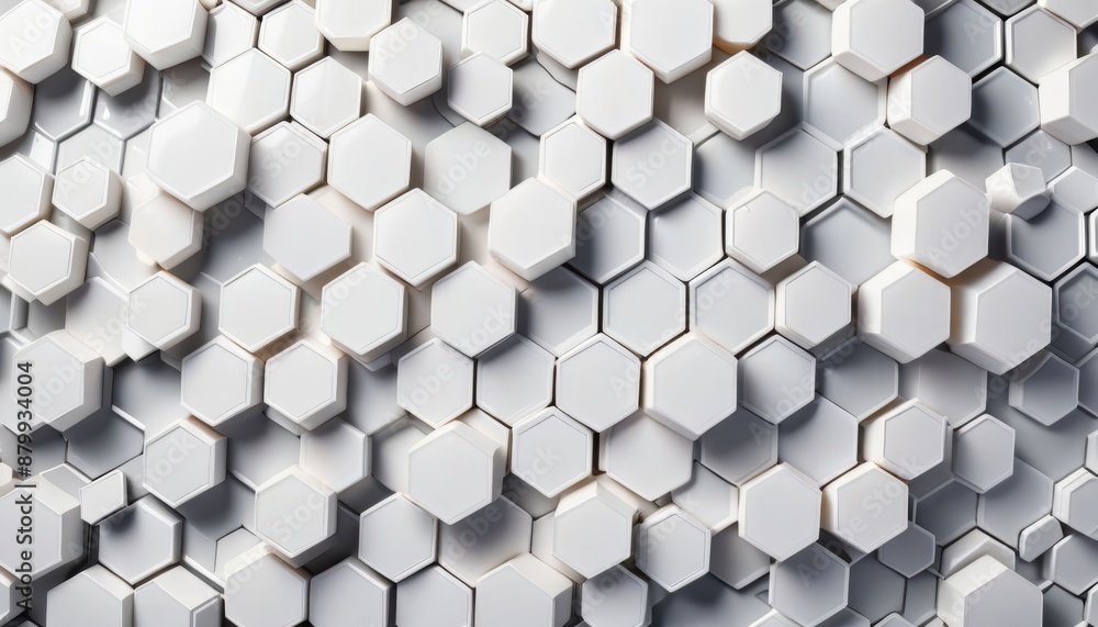 Poster texture illustration 3d pattern futuristic abstract white white xagonal honeycomb surface background