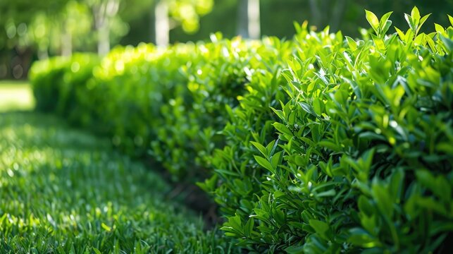Using cherry laurel hedge for garden pool privacy
