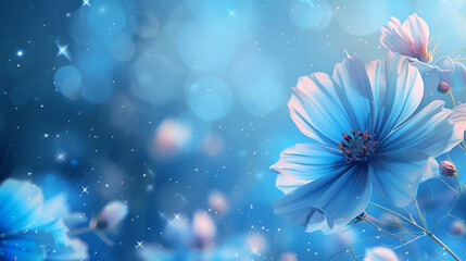 Obraz premium vivid blue floral backdrop image